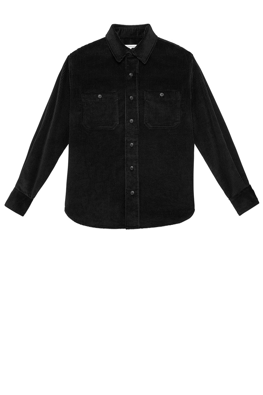 Engineer's Overshirt in Black Corduroy
