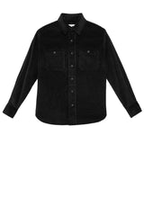 Engineer's Overshirt in Black Corduroy