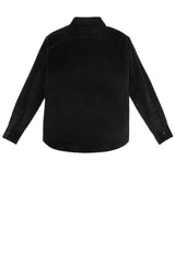 Engineer's Overshirt in Black Corduroy