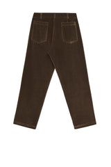 Double Pleat Pant in Walnut Velvet