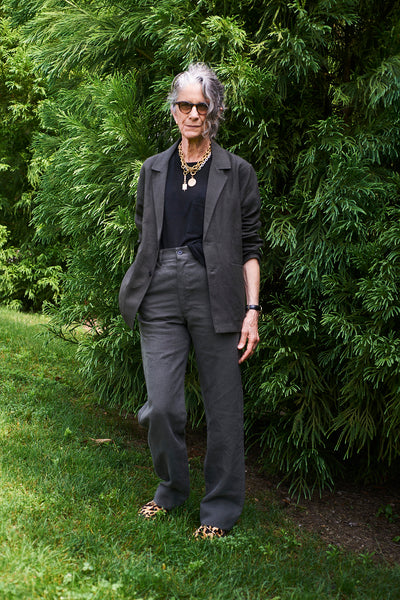 Split Back Trouser in Arabica Linen – blluemade