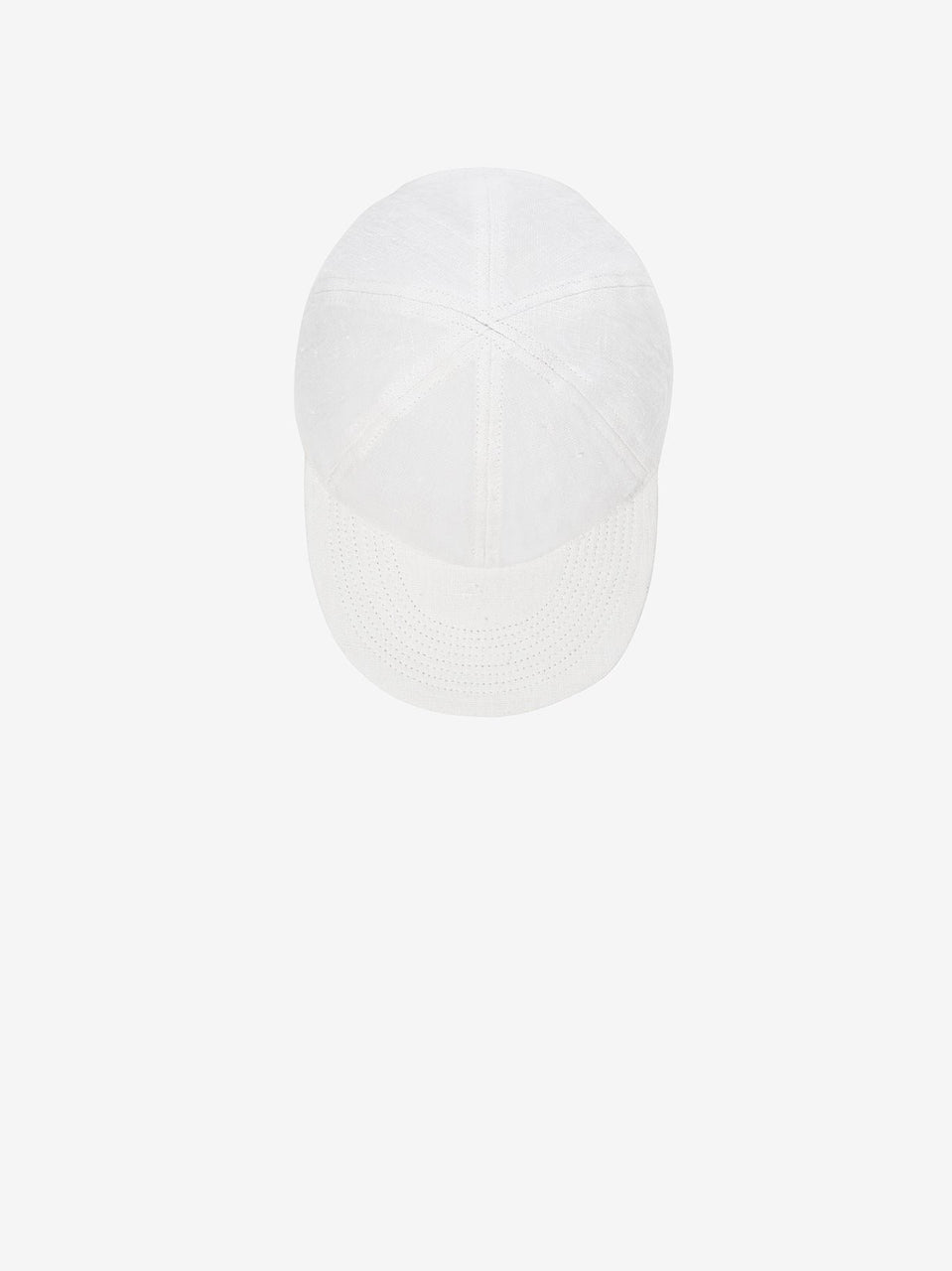 Cap in White Textured Linen
