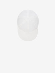 Cap in White Textured Linen