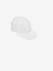 Cap in White Textured Linen