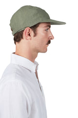 Cap in Olive Green Linen
