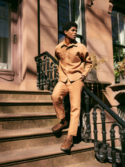 Baseball Pant in Cognac Linen