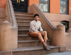 Baseball Pant in Cognac Linen