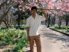 New Camp Collar Shirt in Celadon Linen