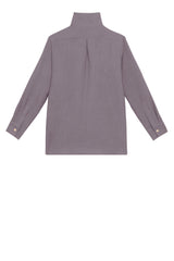 Jacket Shirt in Purple Linen