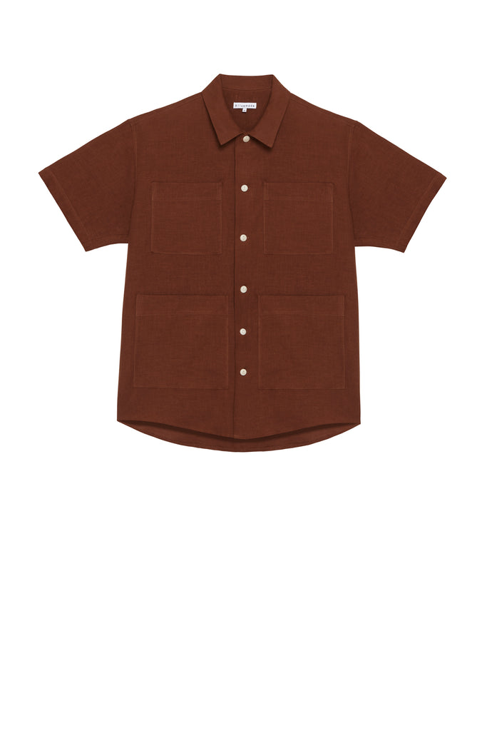 Noguchi Shirt in Leather Linen