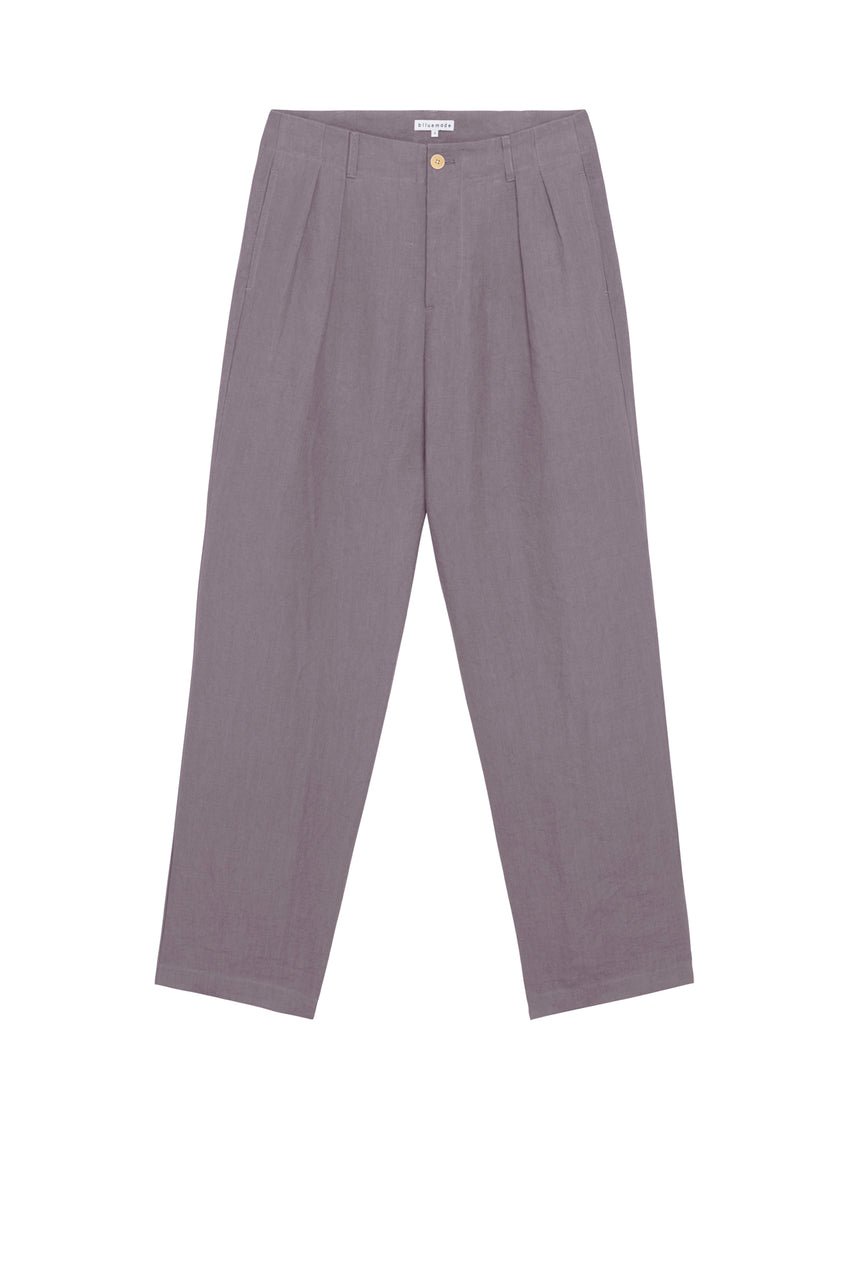 Double Pleat Pant in Koala Linen