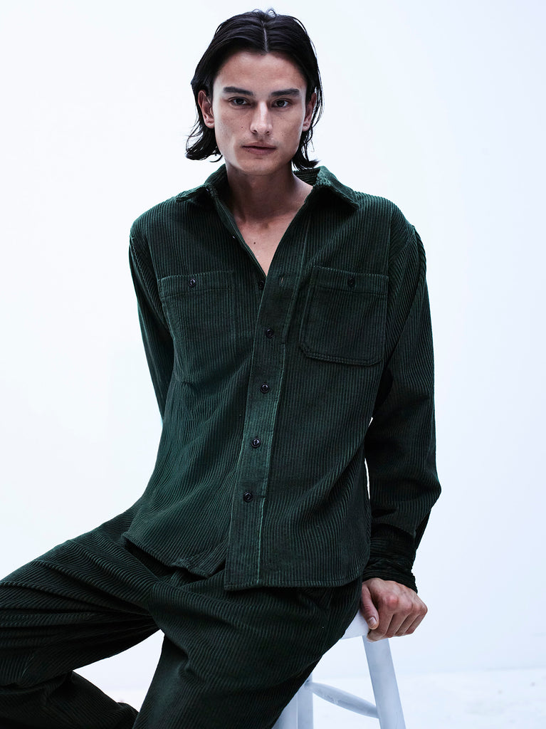 Overshirt in Glade Green Corduroy
