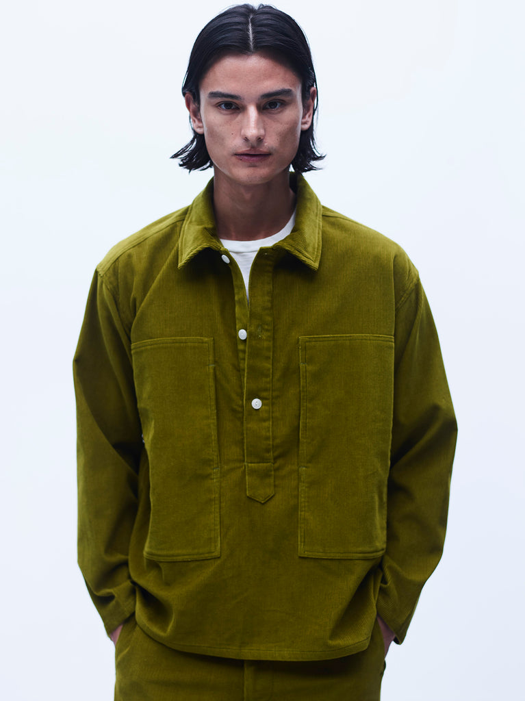 Naval Pullover in Olive Oil Corduroy