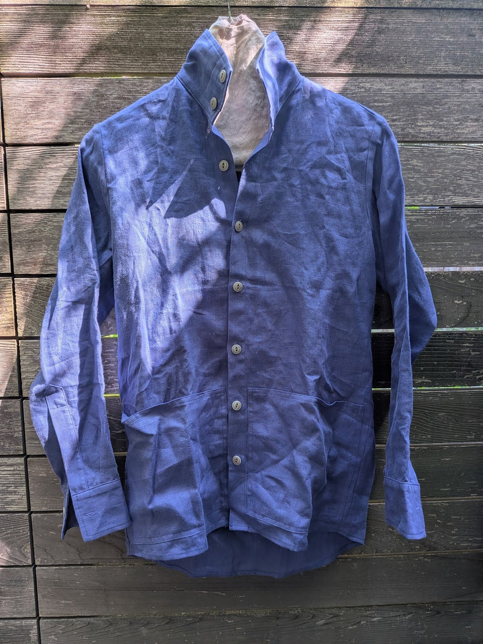 Jacket Shirt in Purple Linen