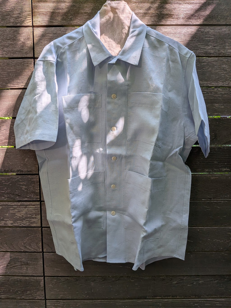 Noguchi Shirt in Sky Blue Linen #3