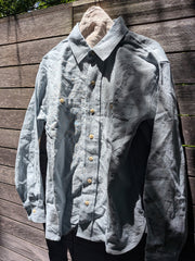 Overshirt in sky blue linen