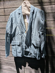 Long Lined Blazer in Blue Linen