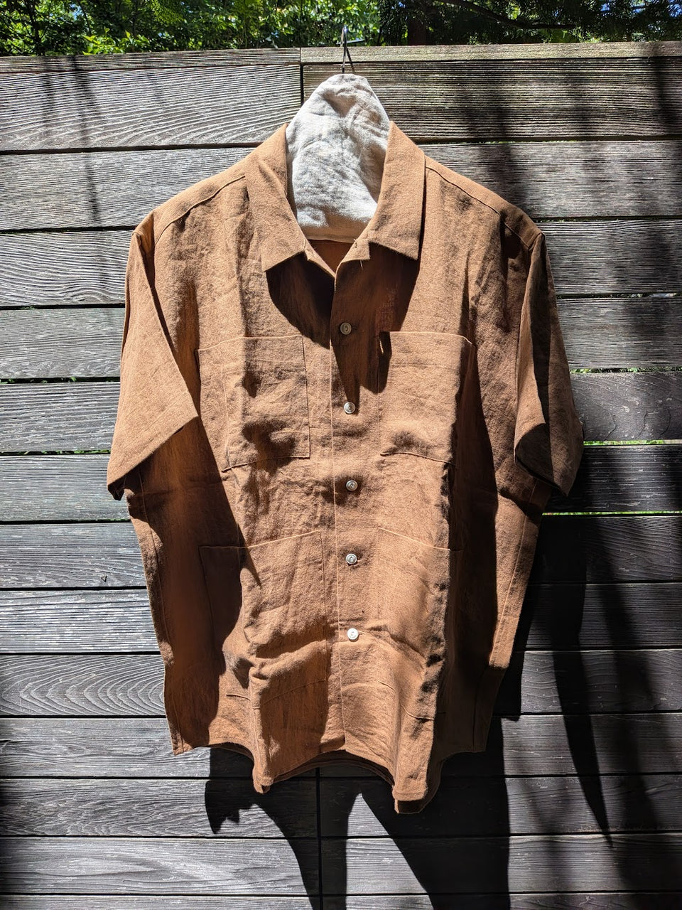 Noguchi Shirt in Cognac Linen