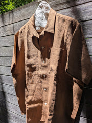 Noguchi Shirt in Cognac Linen