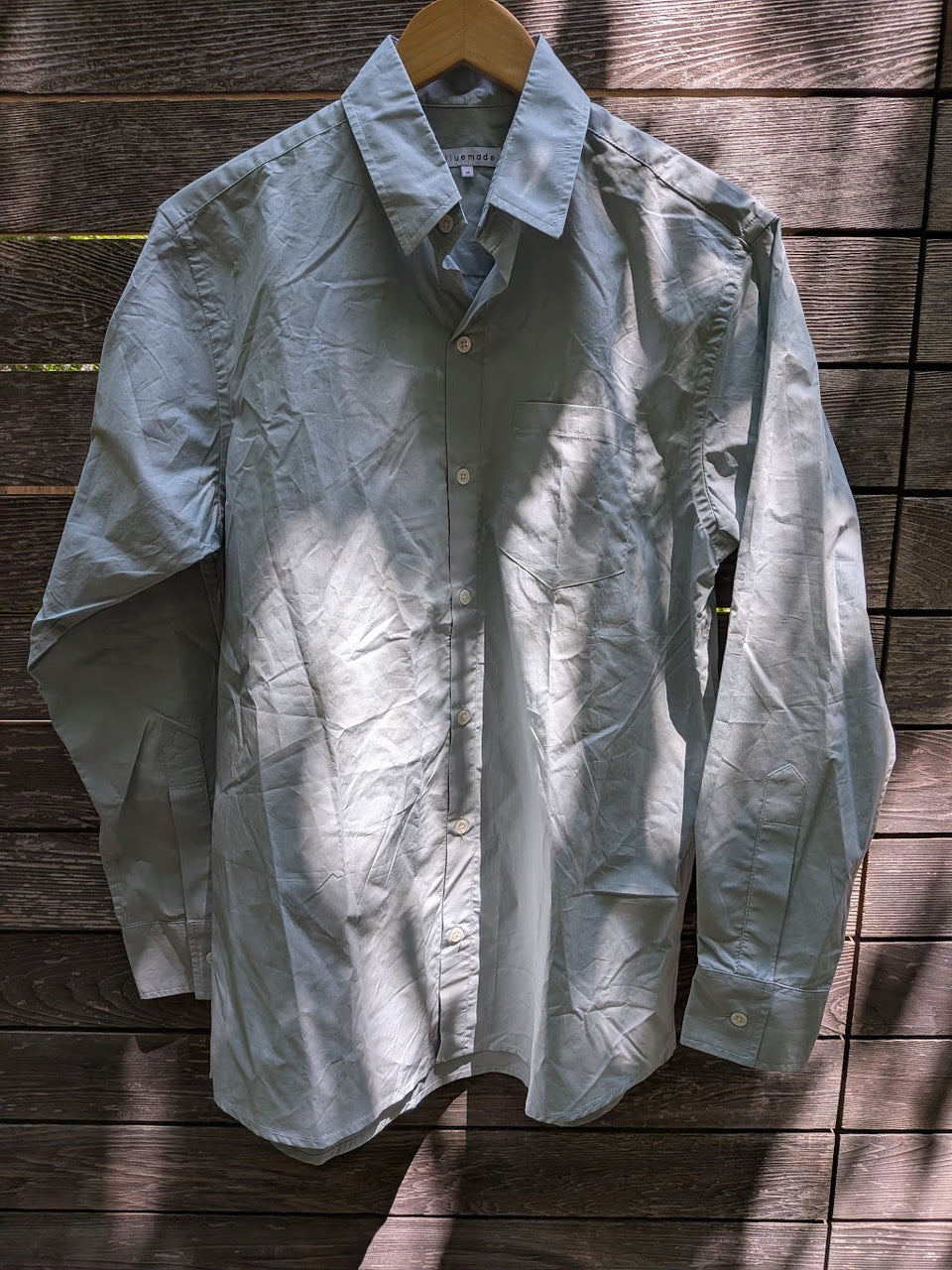 Oversized Button Up in Italian Cotton Poplin in Blue