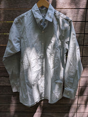 Oversized Button Up in Italian Cotton Poplin in Blue