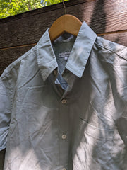 Oversized Button Up in Italian Cotton Poplin in Blue