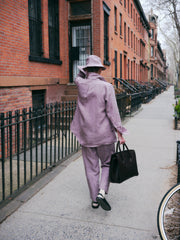 Jacket Shirt in Purple Linen