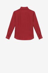 Overshirt in raspberry linen