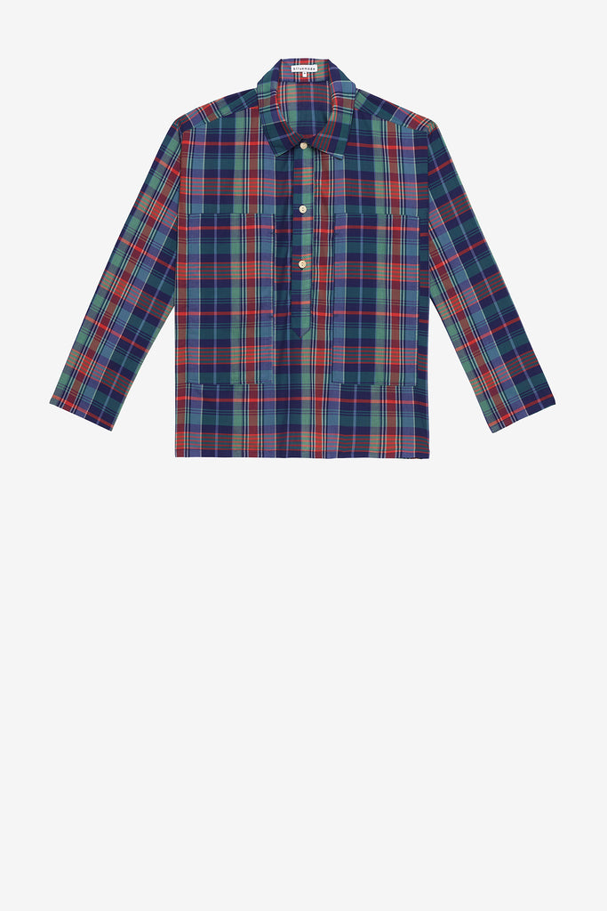 Naval pullover in Japanese cotton plaid