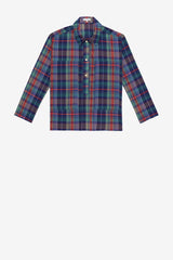 Naval pullover in Japanese cotton plaid