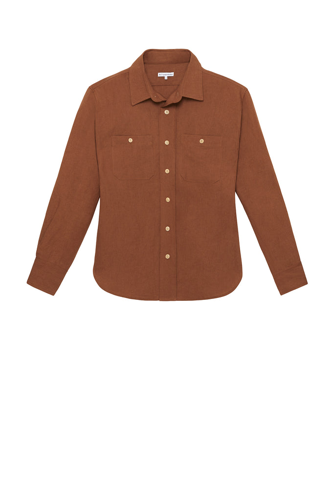 Engineer's Overshirt in Cognac Linen