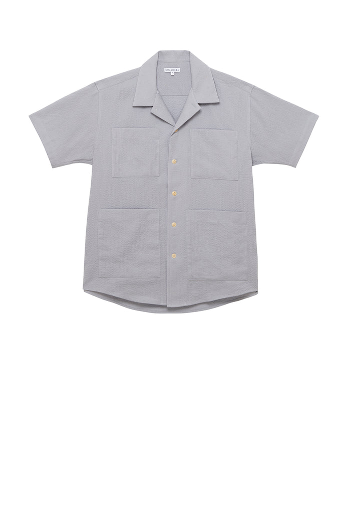 Noguchi Shirt in Sky Blue Japanese Seersucker