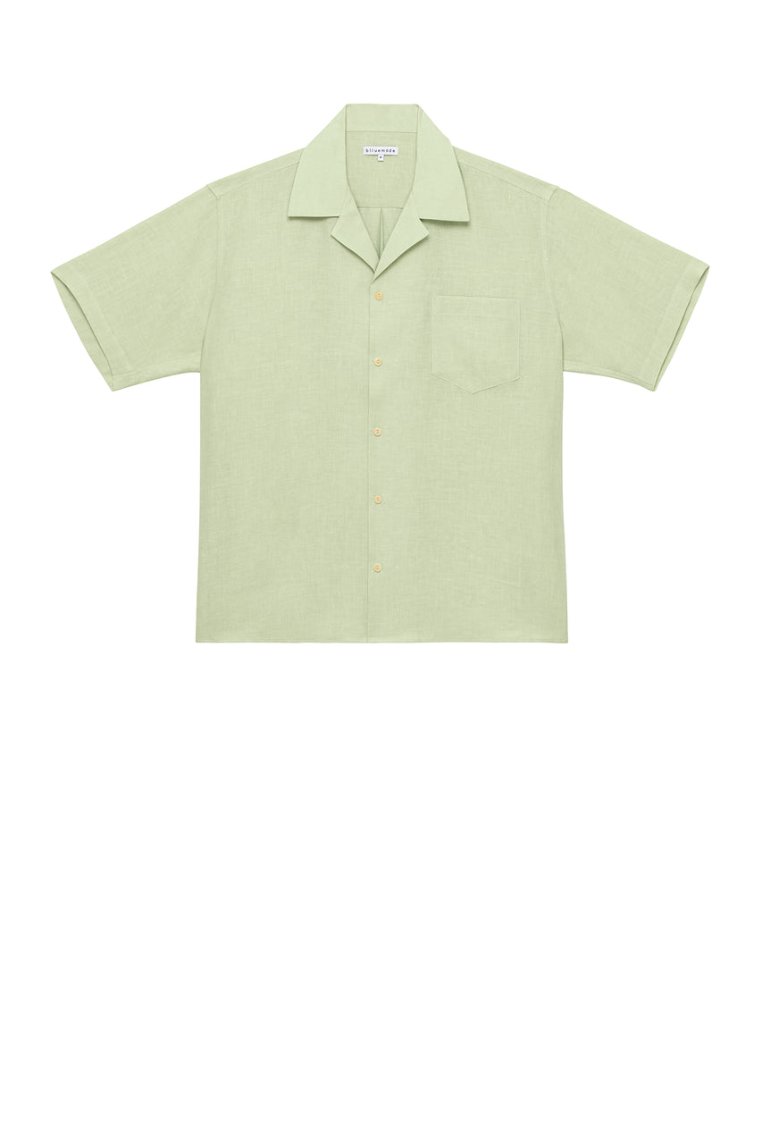 New Camp Collar Shirt in Celadon Linen