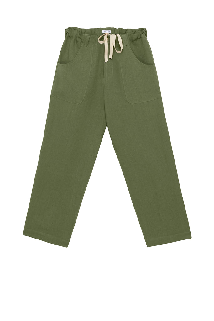 Czech Military Pant in Olive Linen