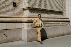 Chore coat in antelope khaki linen