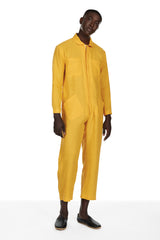 Coveralls in Turmeric Double Cloth Cotton Gauze