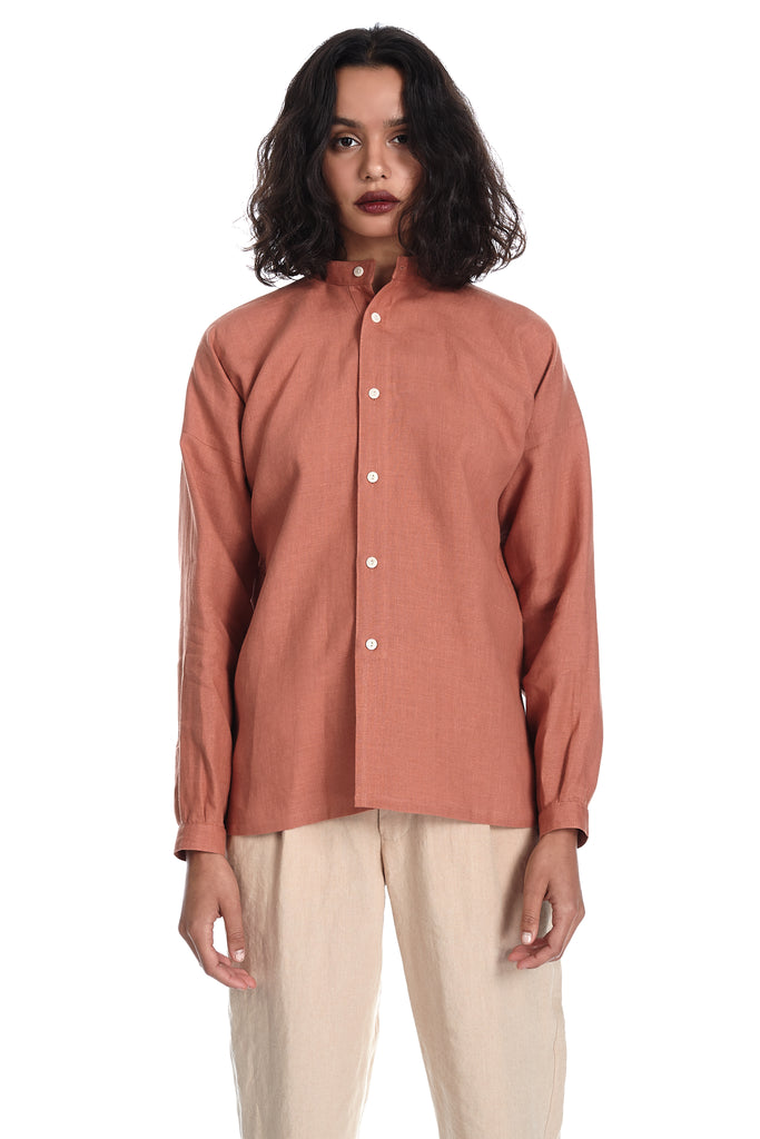 Monk Shirt in Terracotta