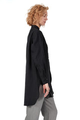 Tuxedo Shirt in Black Linen