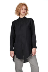 Tuxedo Shirt in Black Linen