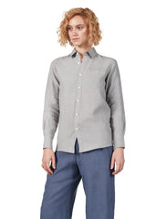 Long-sleeve Button Up in Fog Linen