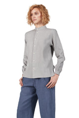 Classic Monk Shirt in Fog Linen