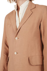 Long Lined Blazer in Toast Linen