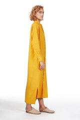 Tunic Dress in Yolk Linen