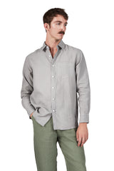 Long-sleeve Button Up in Fog Linen