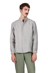 Classic Monk Shirt in Fog Linen