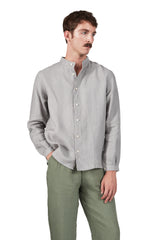 Classic Monk Shirt in Fog Linen