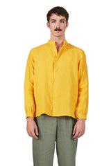 Classic Monk Shirt in Yolk Linen