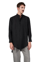Tuxedo Shirt in Black Linen