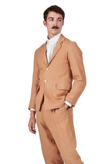Long Lined Blazer in Toast Linen