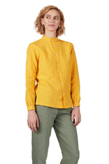 Classic Monk Shirt in Yolk Linen